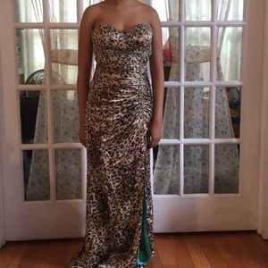 Cheetah Print Strapless Dress